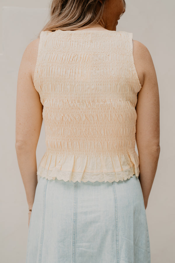 Smock top geel