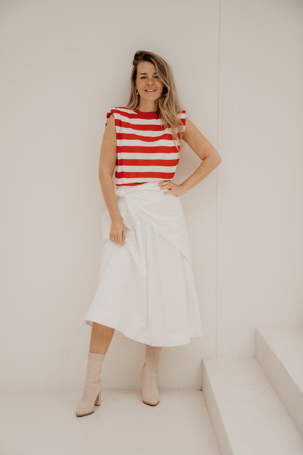 Wanda Top Stripe Red-White