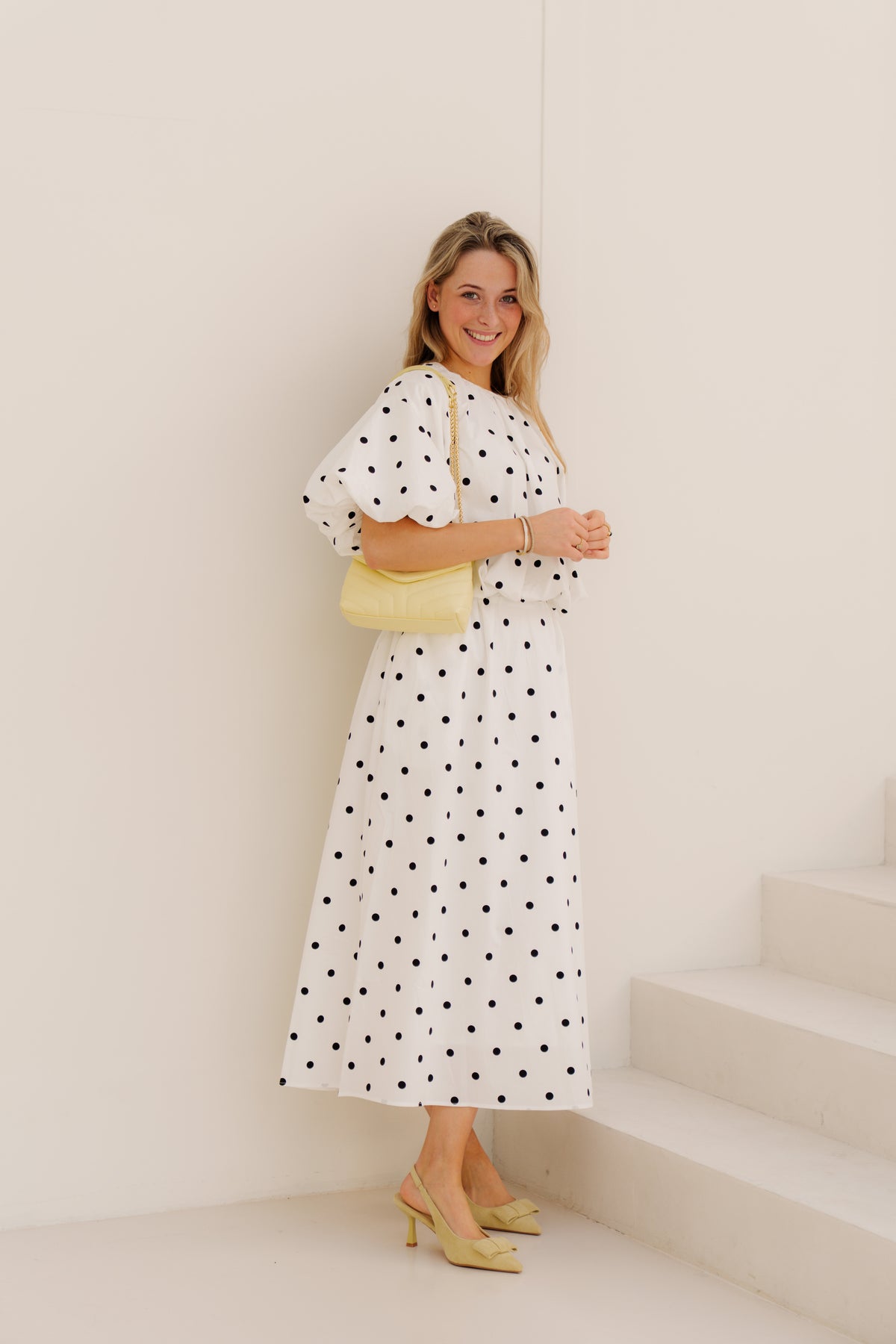 Mandy Polkadot Skirt White/Black