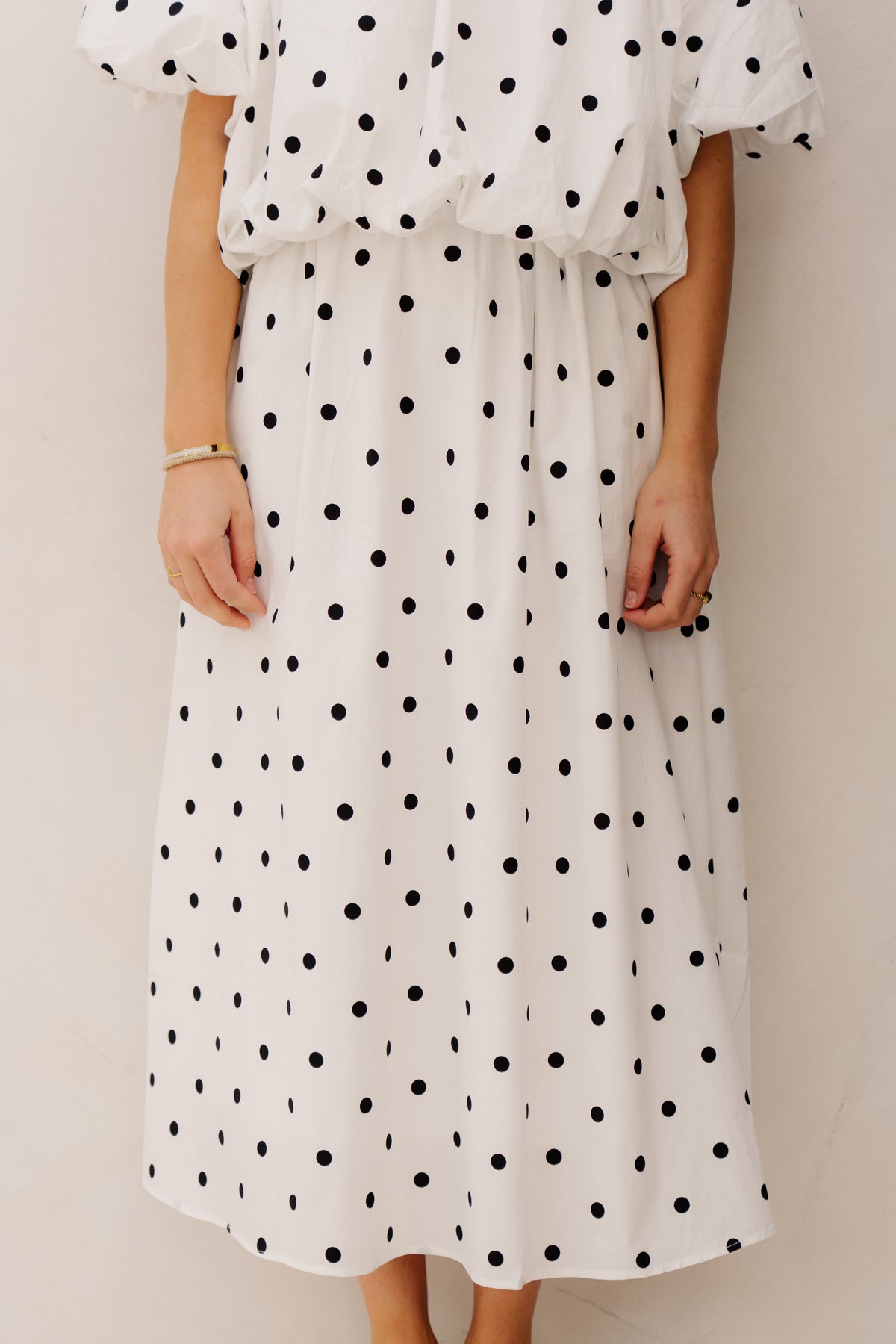 Mandy Polkadot Skirt White/Black