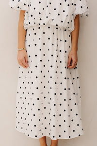 Mandy Polkadot Skirt White/Black