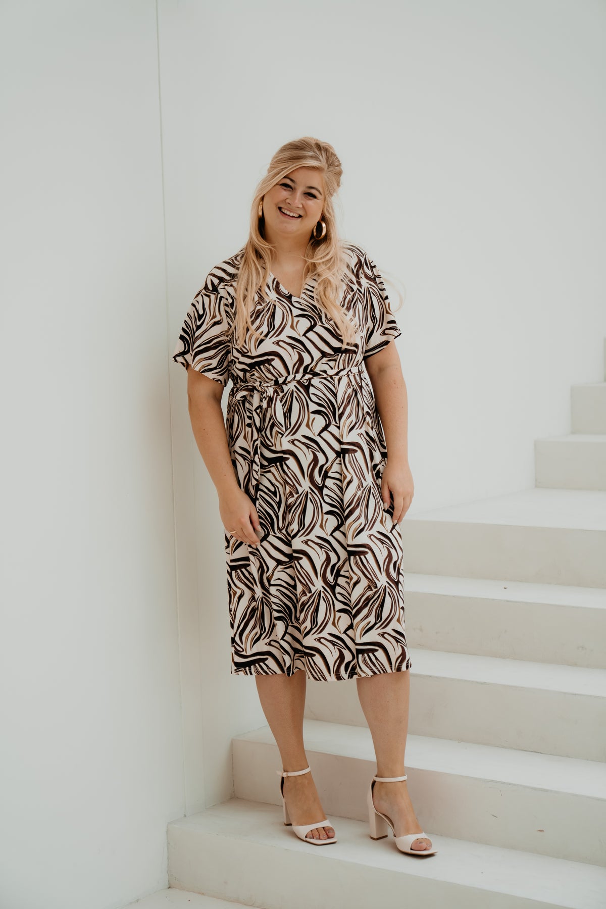 Alani Kleid sand/dunkelbraun