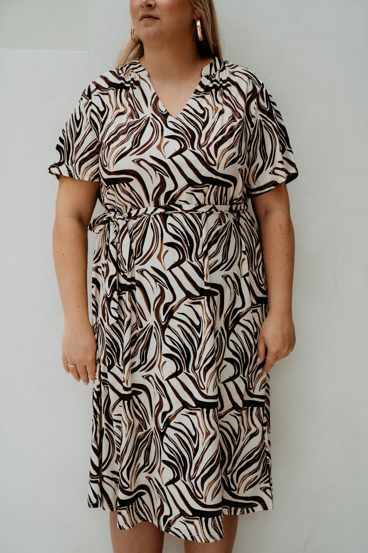 Alani Kleid sand/dunkelbraun