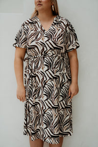 Alani Kleid sand/dunkelbraun