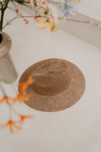 Jada hoed bruin-taupe glitter