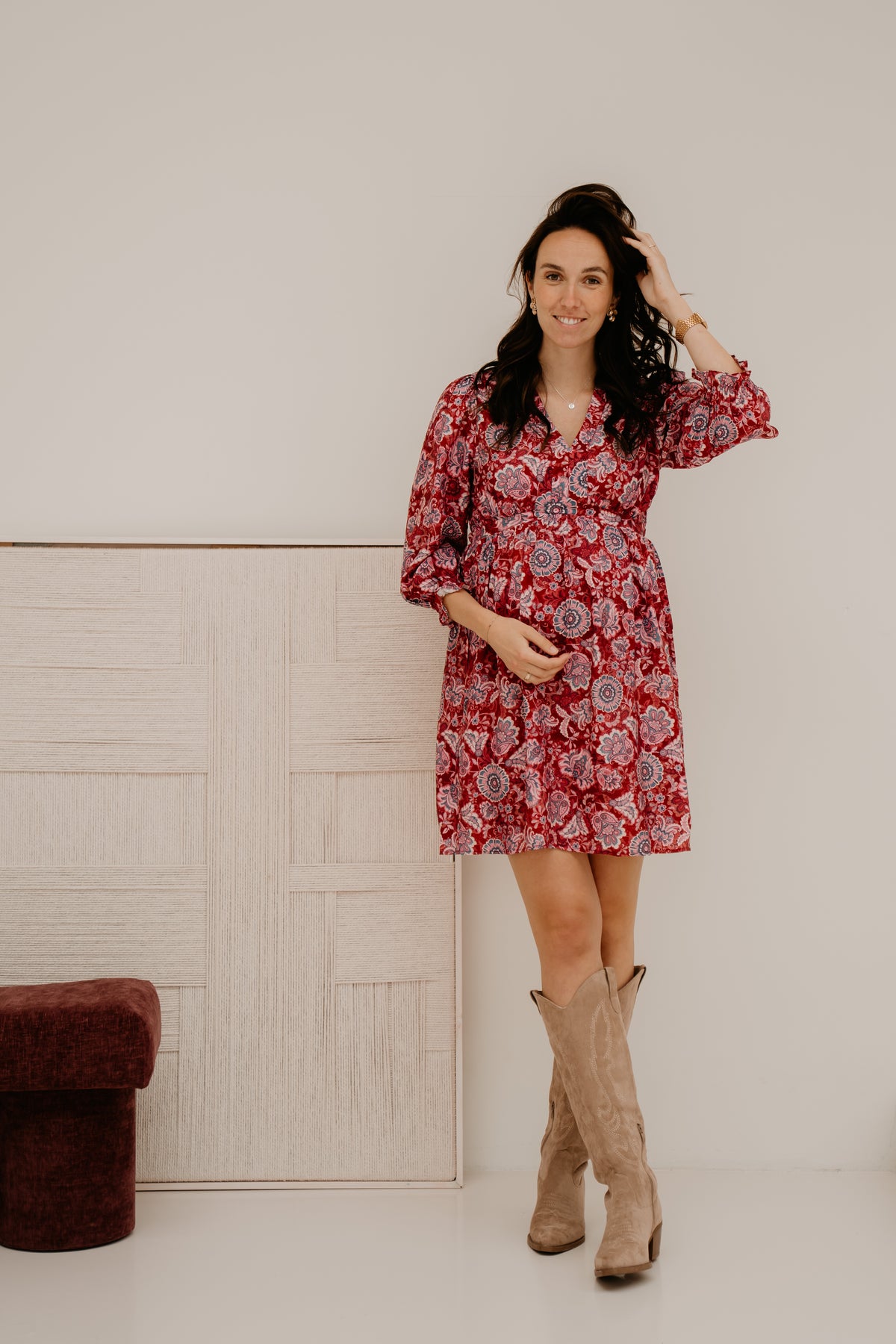 Silke bedrucktes Kleid Multi