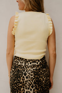 Serena ruffle top geel