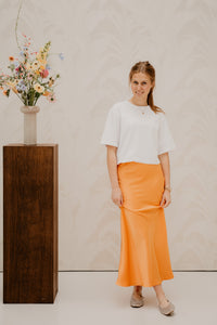 Vicky Heavy Sateen Skirt Orange