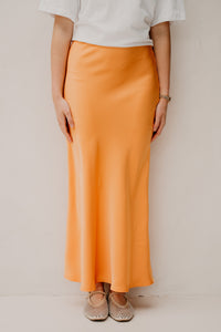 Vicky Heavy Sateen Skirt Orange