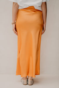 Vicky Heavy Sateen Skirt Orange