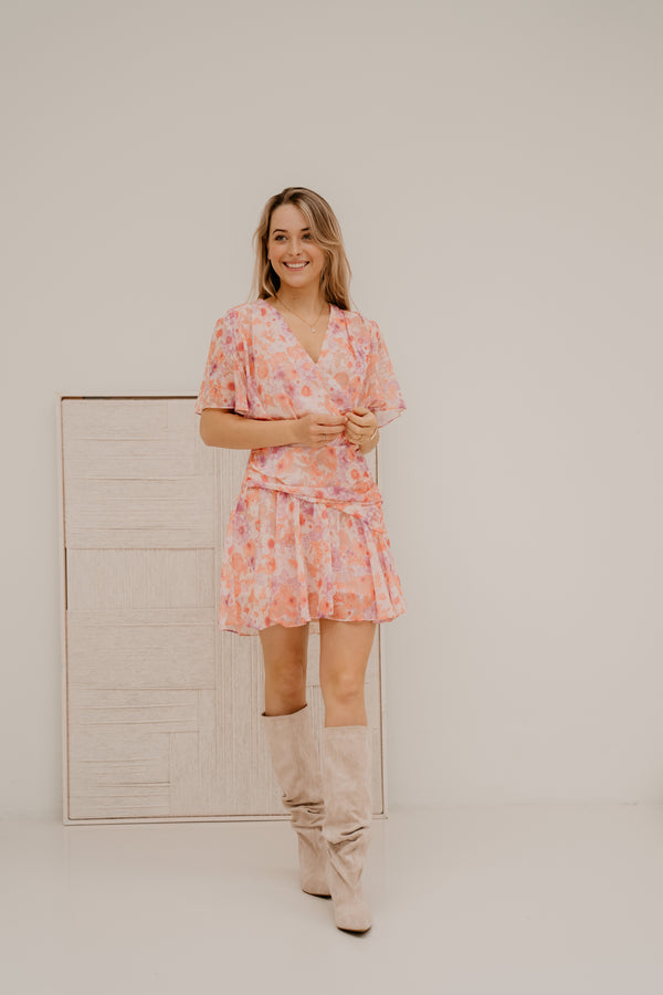 Roosje dress orange purple