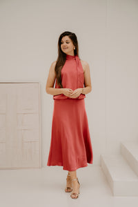 Veda heavy sateen top cherry pink