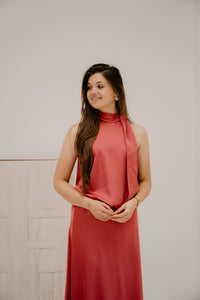 Veda heavy sateen top cherry pink