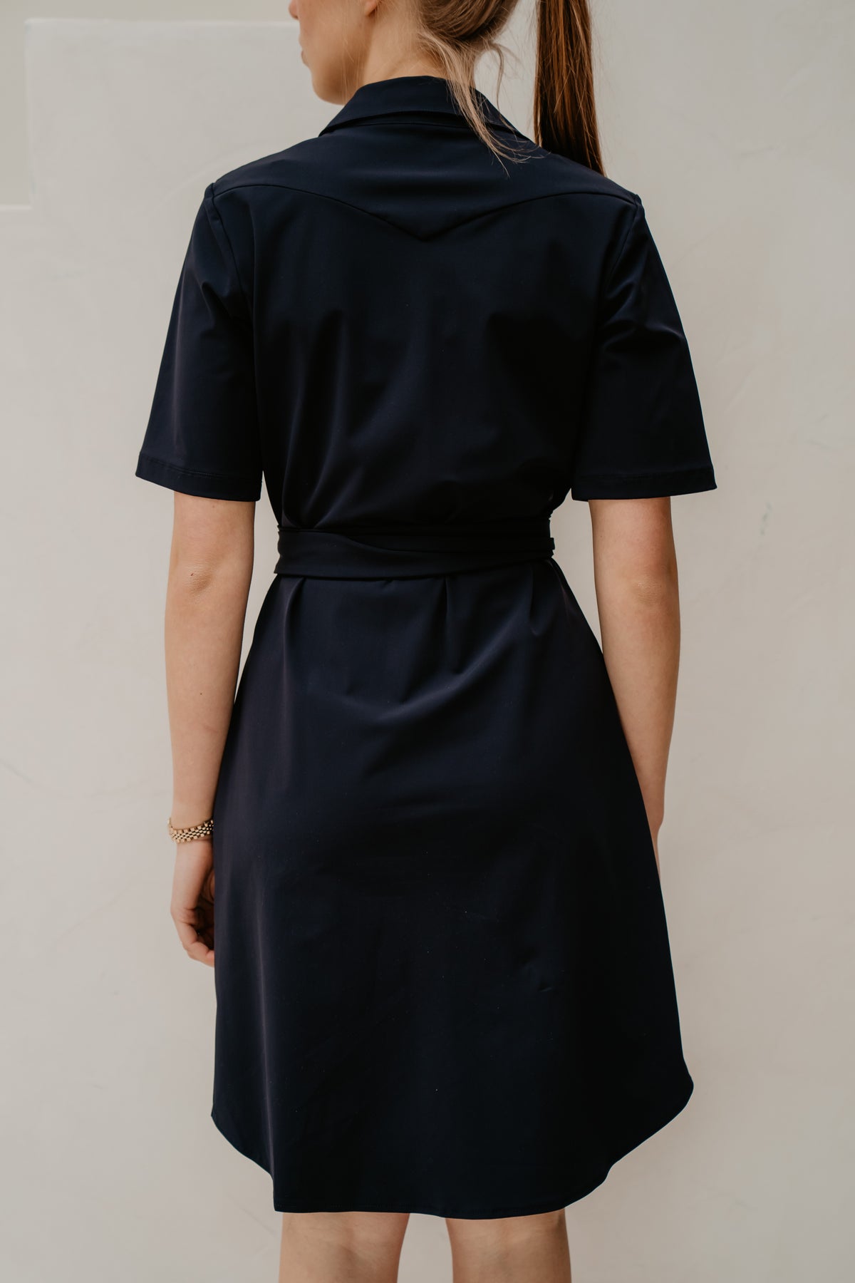 Dress V Neck Darkblue
