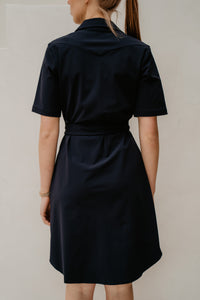 Dress V Neck Darkblue