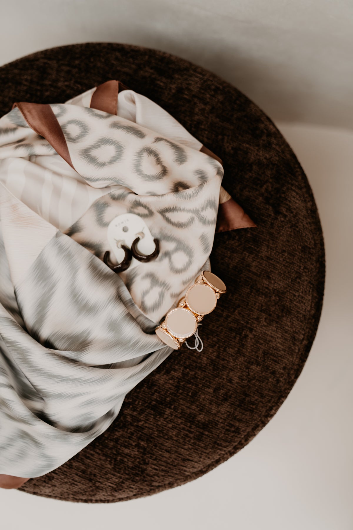 Siya sjaal print darkbrown