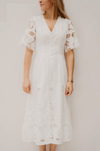 Lunette Emb Dress White