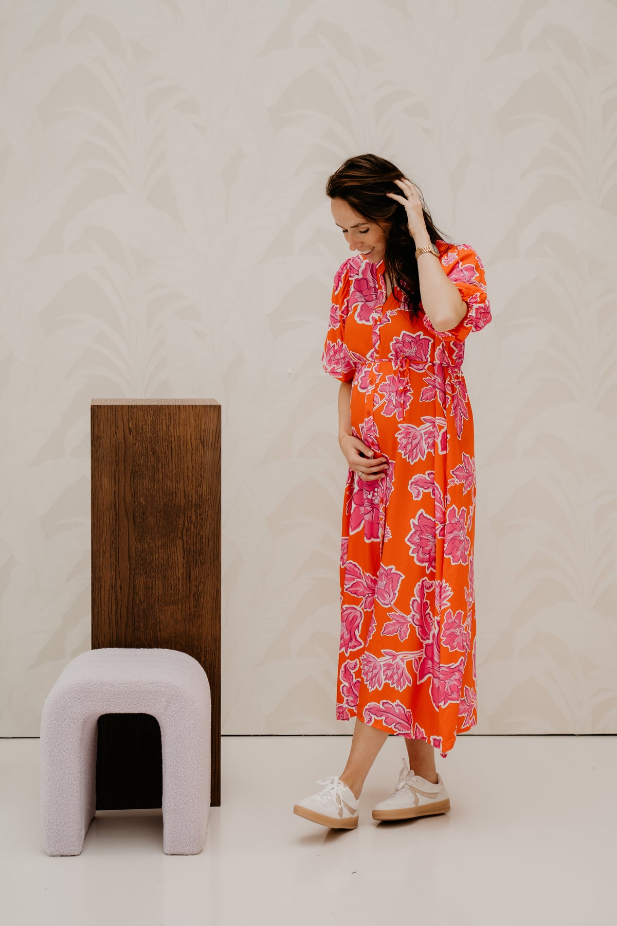 Sylvie Kleid durchgeknöpft rot