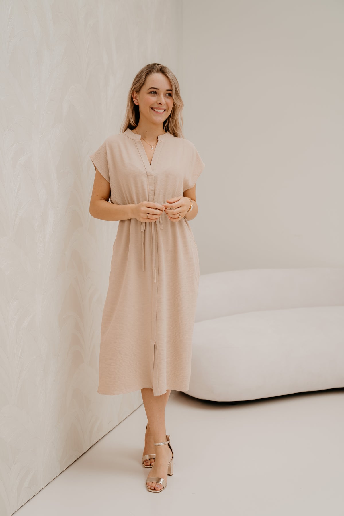 Sterne Kleid beige