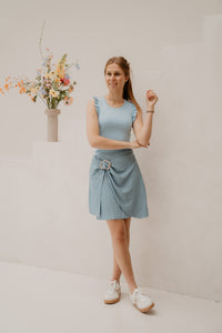 Serena ruffle top blauw