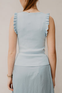 Serena ruffle top blauw