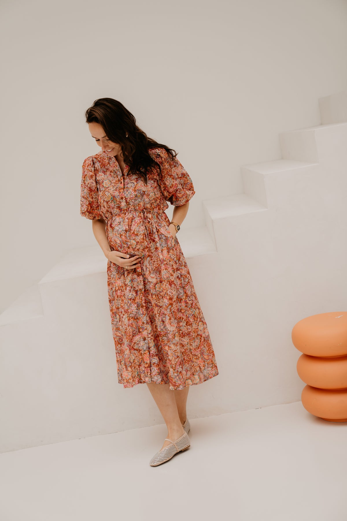 Sylvie Kleid durchgeknöpft Paisley