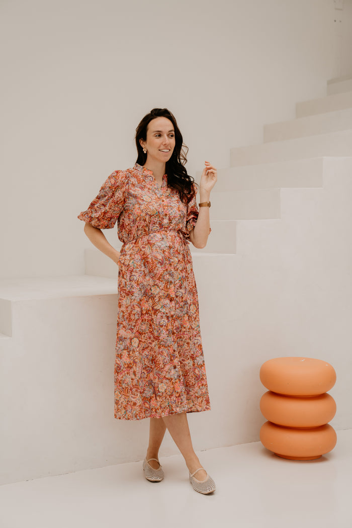 Sylvie Kleid durchgeknöpft Paisley