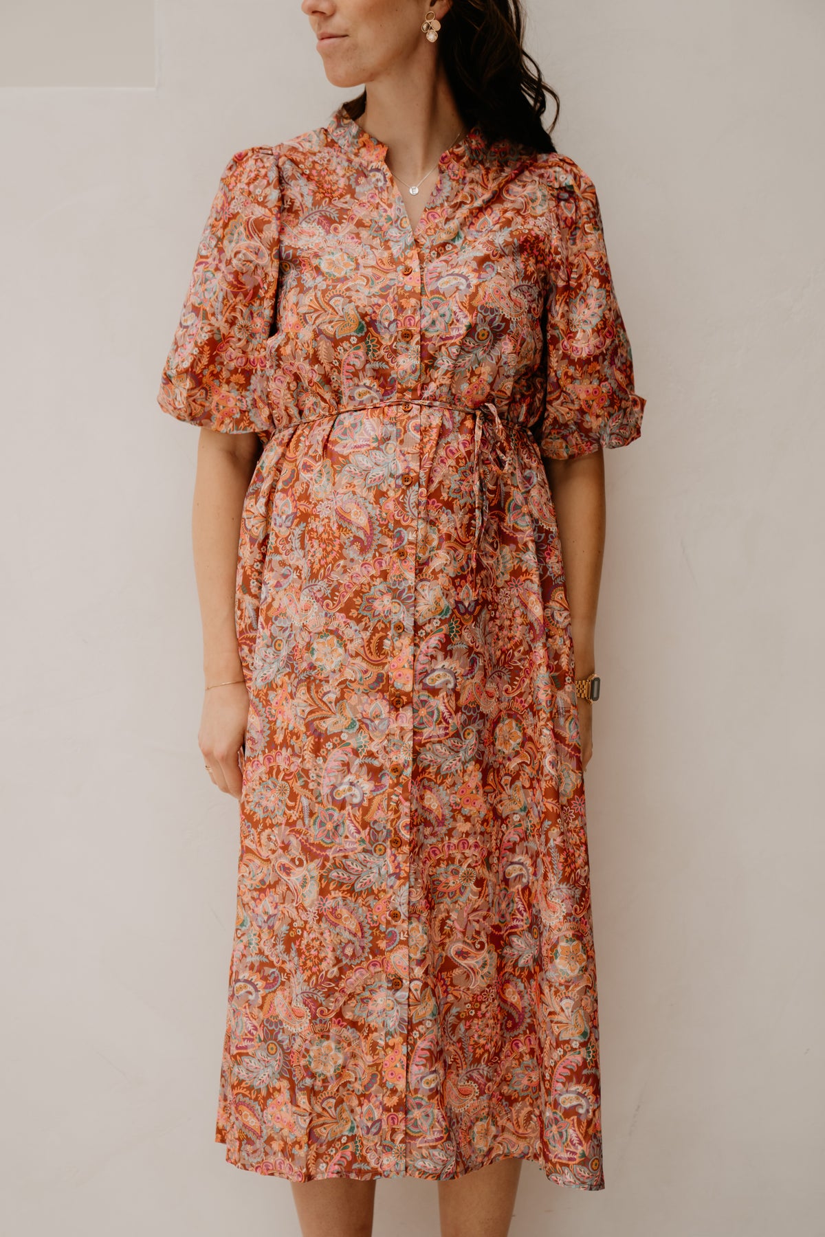 Sylvie Kleid durchgeknöpft Paisley
