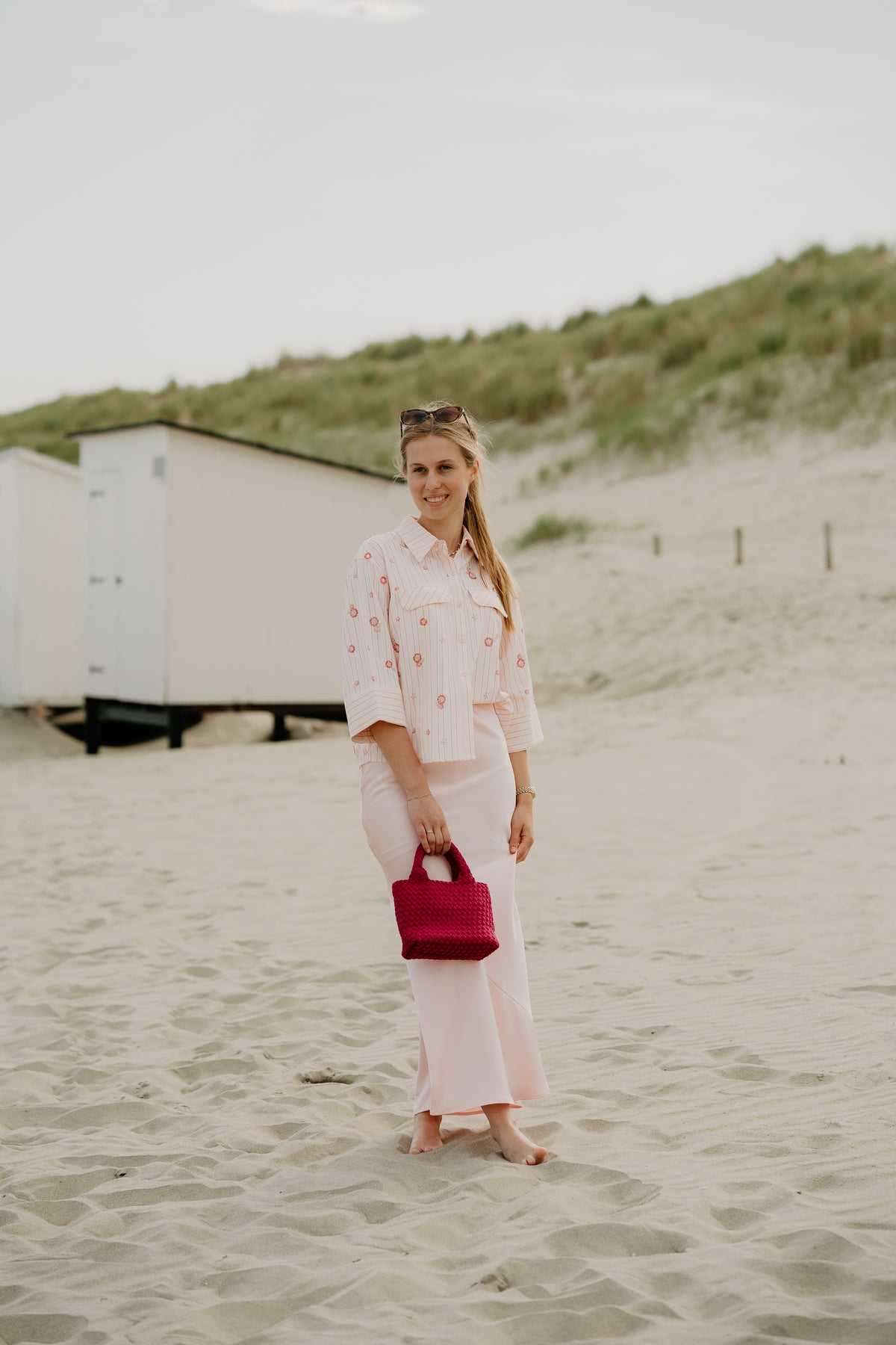 Wiepke blouse met opdruk rood