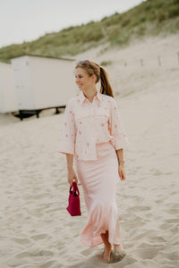 Wiepke blouse met opdruk rood