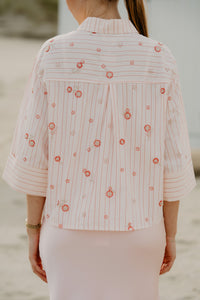 Wiepke blouse met opdruk rood