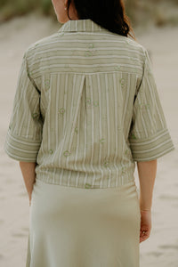 Wiepke blouse met opdruk groen