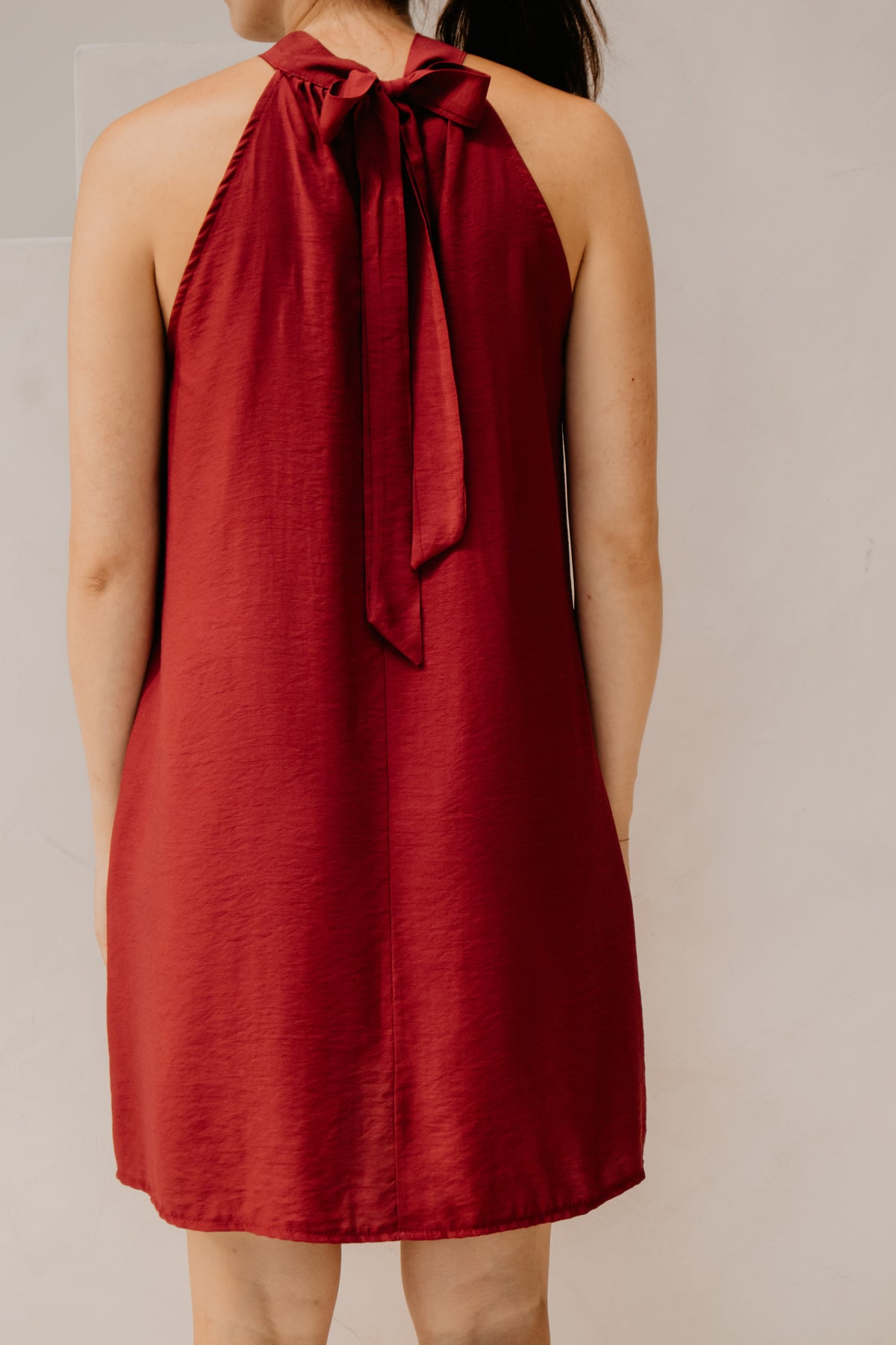 Wieke halter dress bordeaux