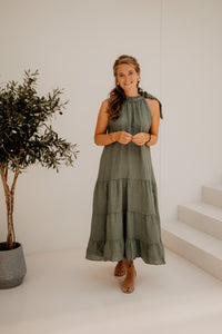 Yenna strik jurk green