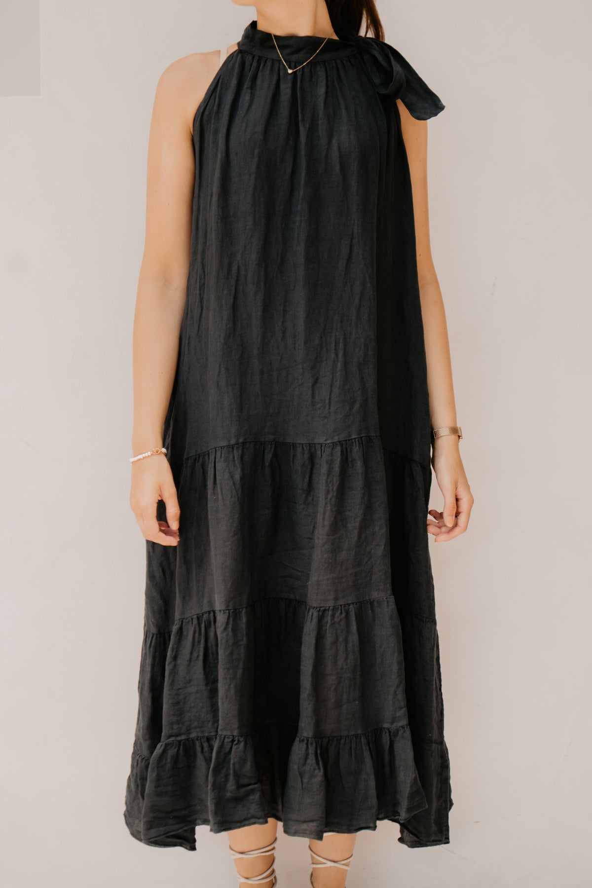 Yenna strik jurk donkerblauw
