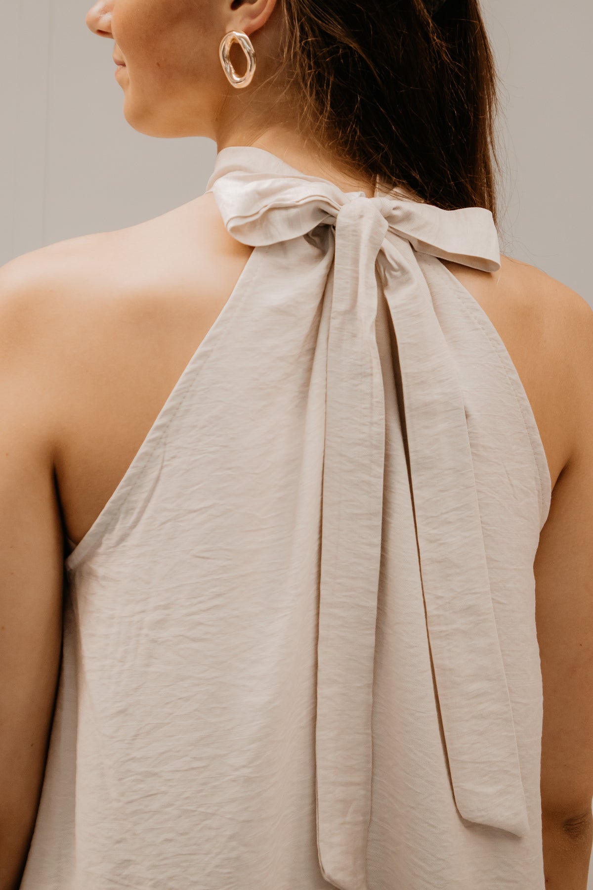 Wieke halter dress sand