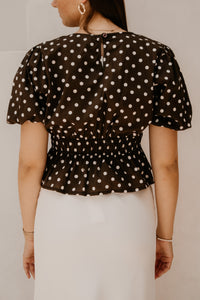 Wieke blouse stip bruin