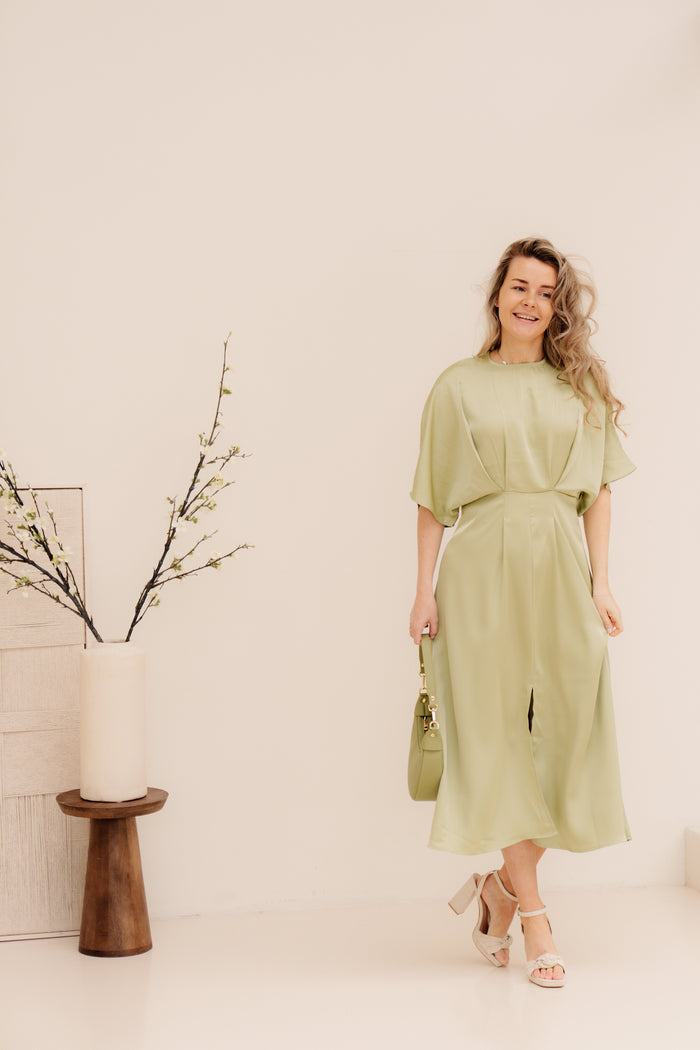 Lynn satinlook dress green