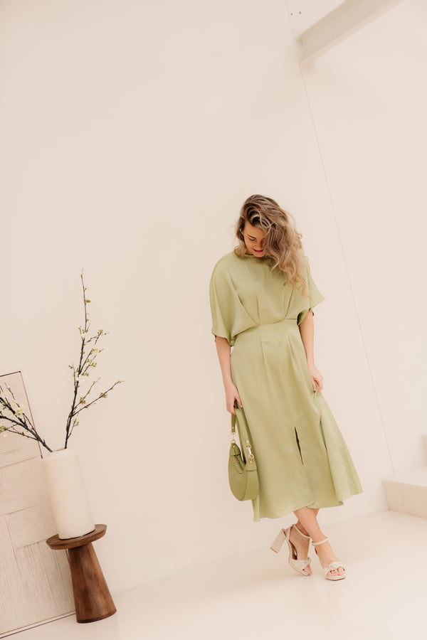 Lynn satinlook dress green