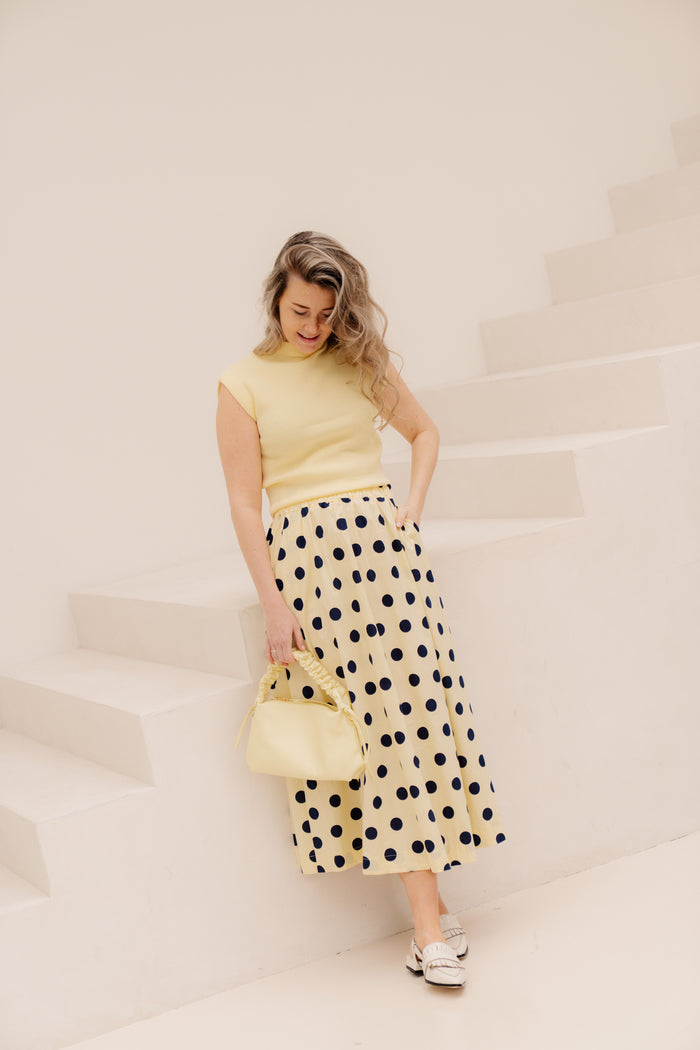 Kensi Dots Skirt Blue Yellow