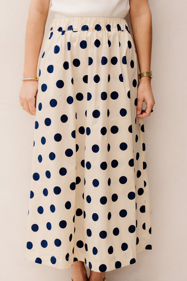 Kensi Dots Skirt Blue Beige