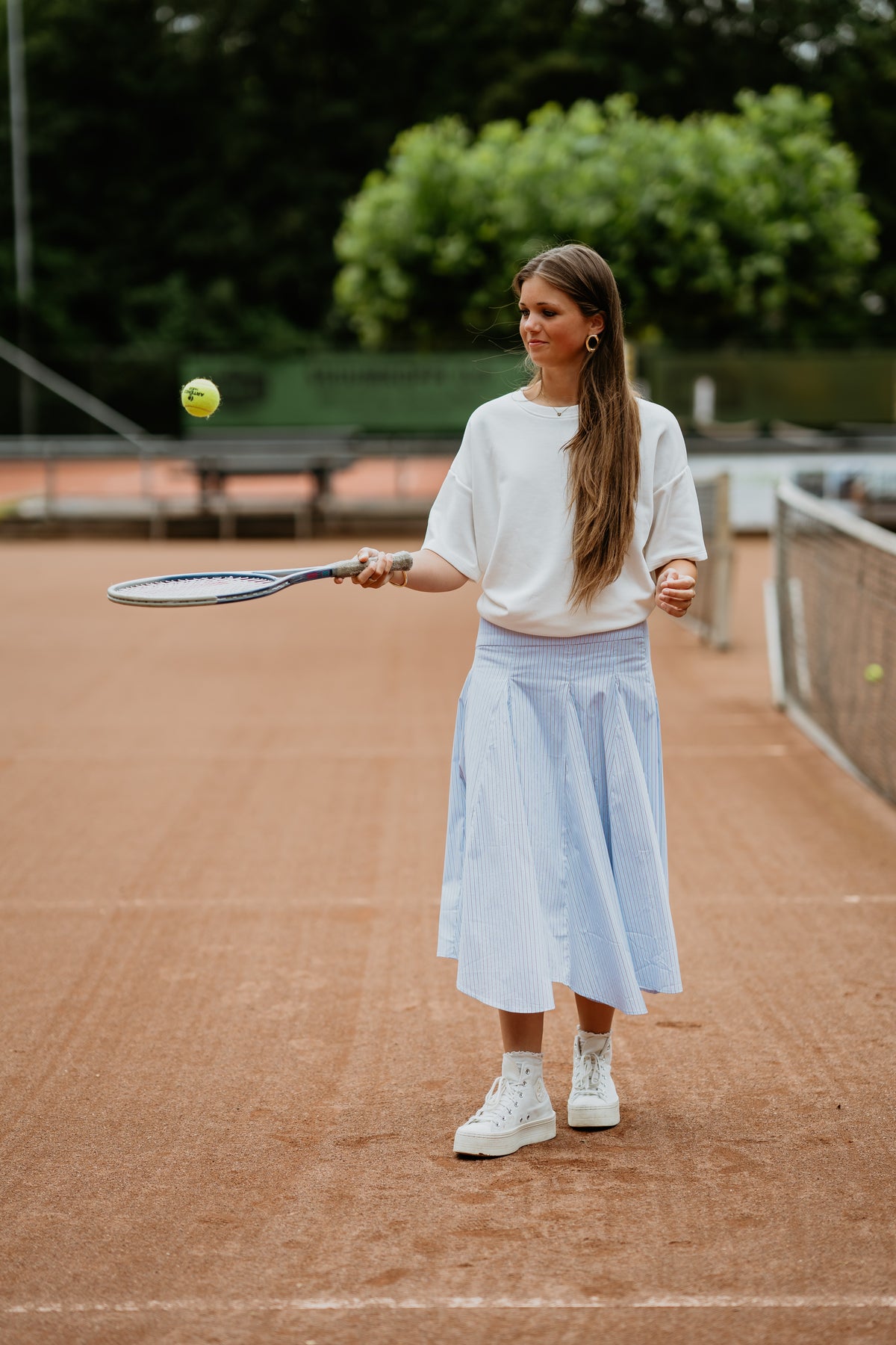 Isabet Stripe Skirt Blue Stripe