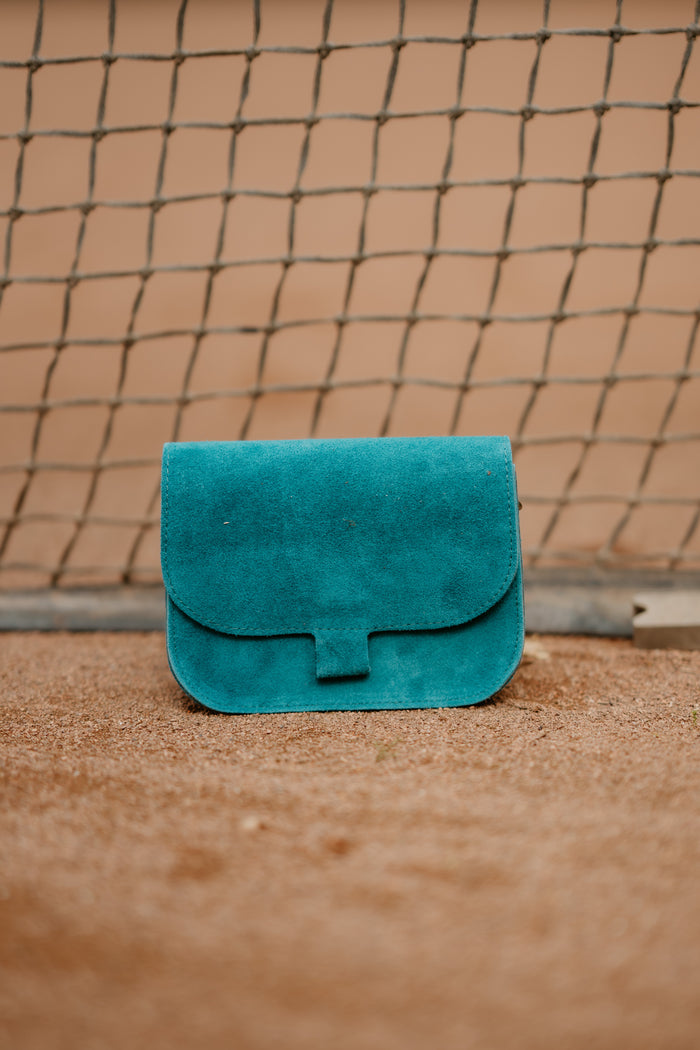 Tas Flora suede petrol