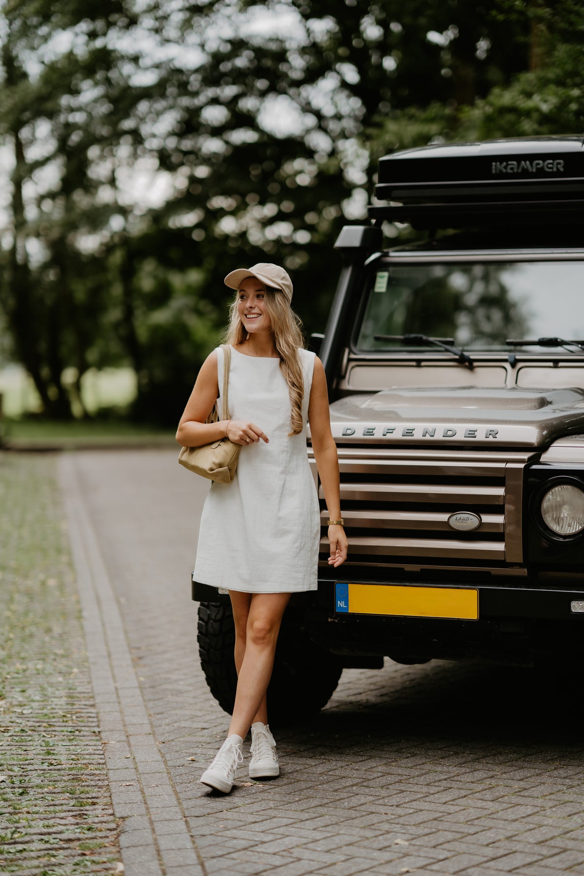 Bruna Ramie Dress Off White