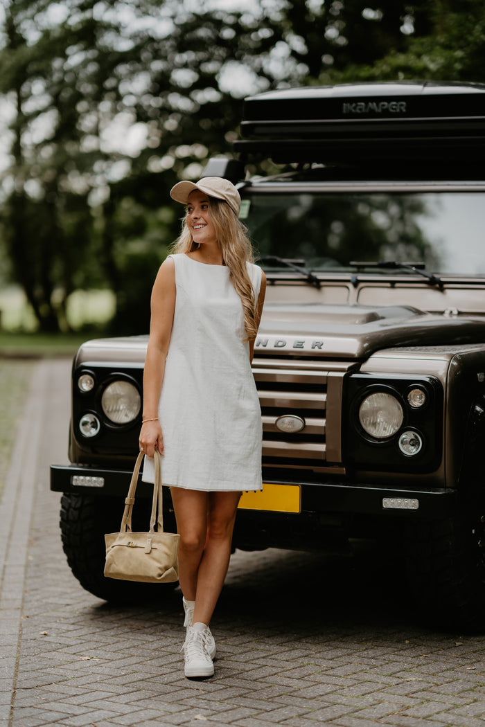 Bruna Ramie Dress Off White