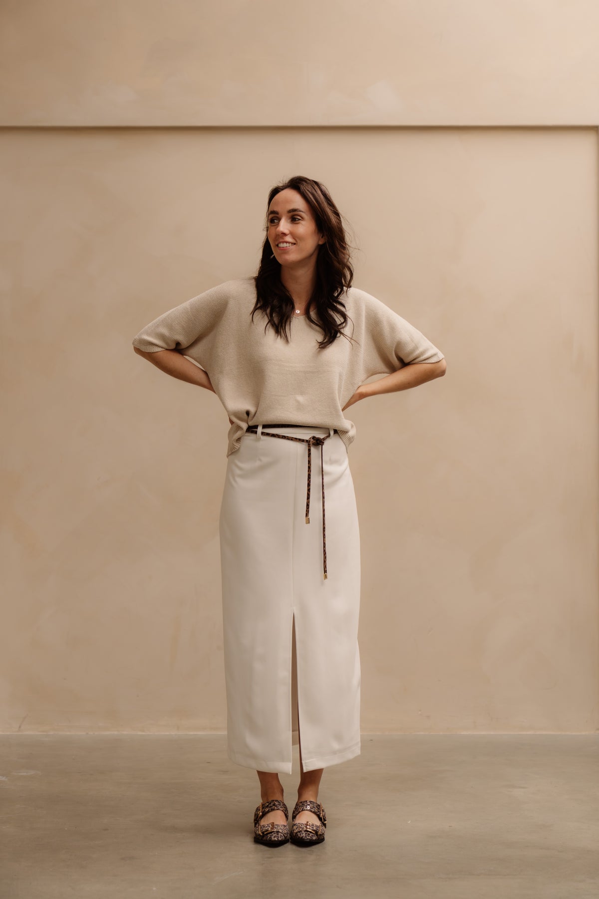 Sandra top off white