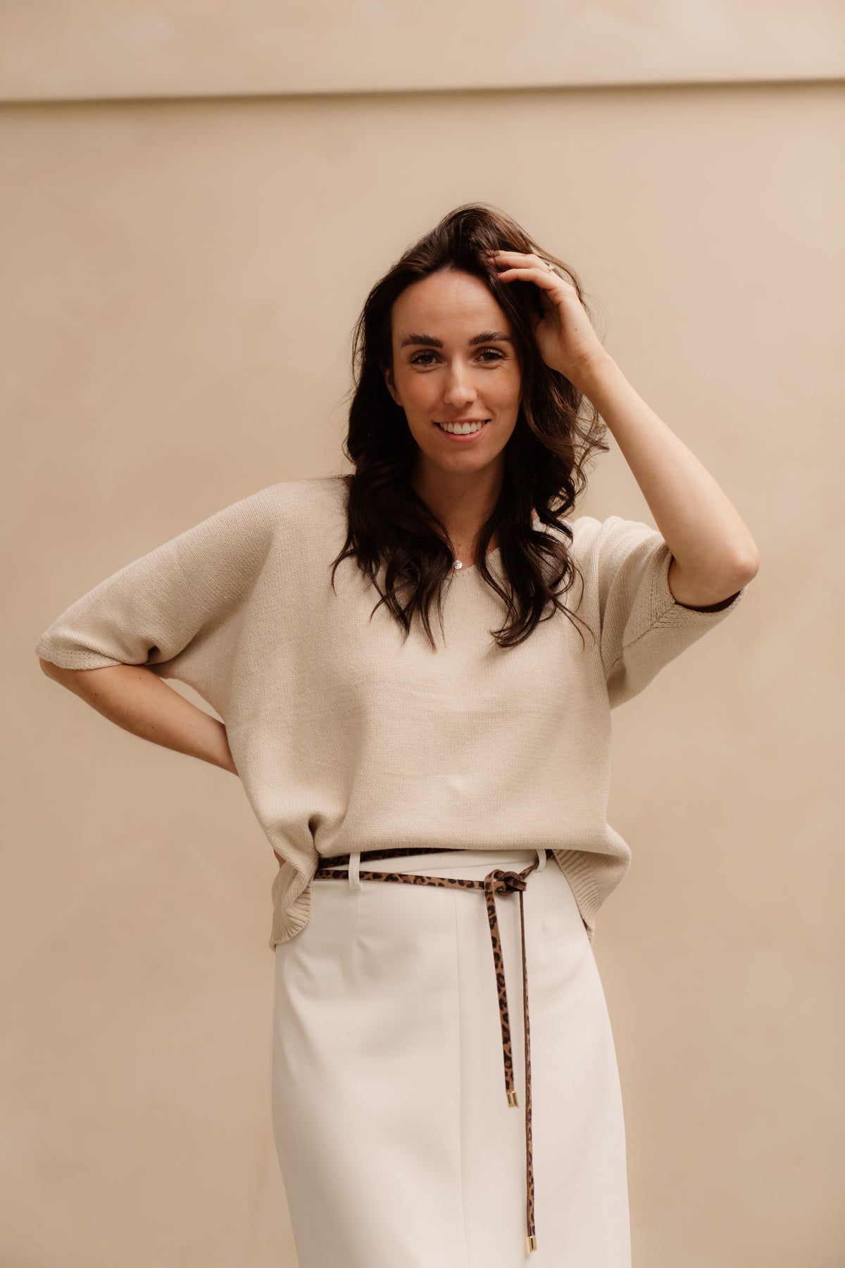 Sandra top off white