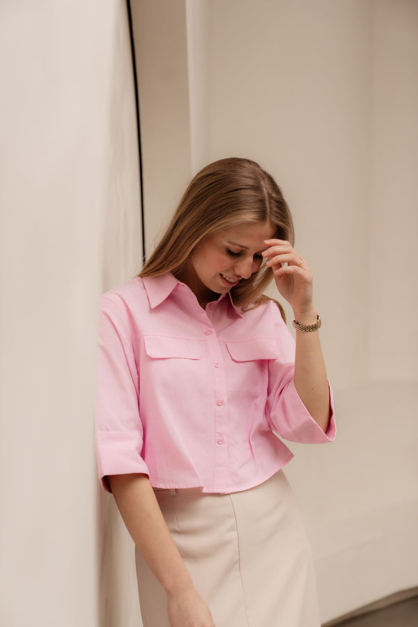 Theresa short blouse pink