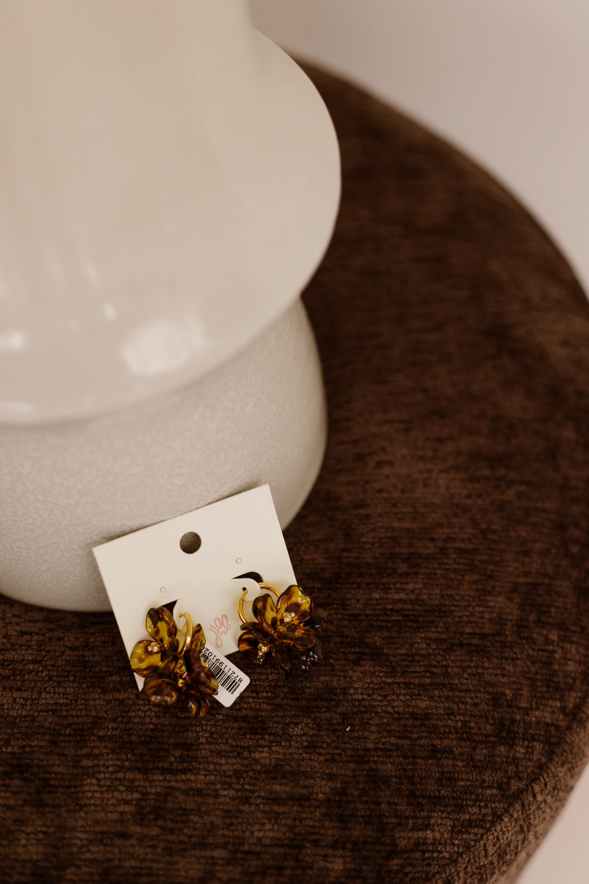 Oorbellen Mariella big flower brown