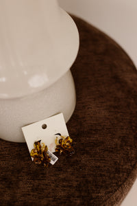 Oorbellen Mariella big flower brown